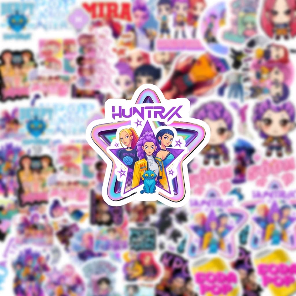 Kit/Pack 50 Adesivos kpop Demon Hunters huntrix Stickers Decorativos Guerreiras do KPOP